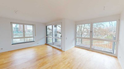 NEU!Direkt am Main - Lichtdurchflutete Drei-Zimmerwohnung, EBK, Balkon 2 TGL-Bäder - nahe EZB