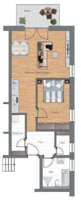 Exklusive 2-Zimmer-Wohnung mit luxuriöser Innenausstattung mit Balkon und EBK in Mühldorf am Inn