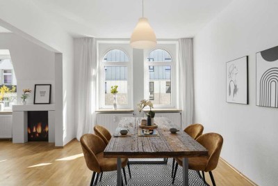 Maisonette-Wohnung mit Balkon zuzüglich 43 m² ausgebautem Dachboden