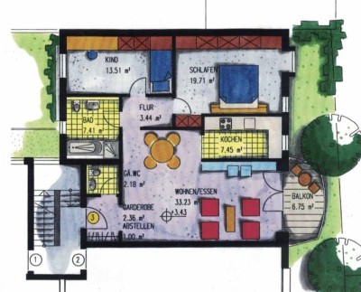Frisch revovierte 91 m² Wohnung