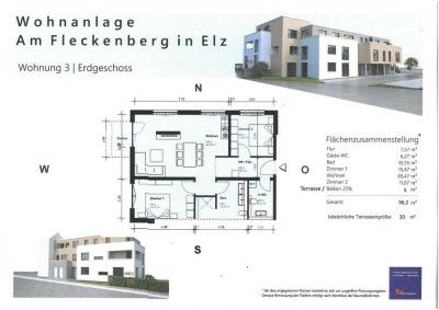 Moderne, helle 3-Zimmer-Wohnung mit Südwest-Terrasse in schöner Lage von Elz