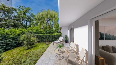 SCHÖNE, GROßZÜGIGE  3-4 ZIMMER-GARTEN-WOHNUNG MIT BESONDEREM FLAIR IM BELIEBTEN PASING/LAIM