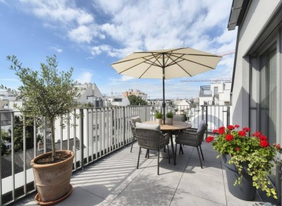 MODERN LIVING – 2-Zimmer Dachgeschosswohnung mit Süd-Terrasse - Eigengrund - KÜCHE INKLUSIVE - ERSTBEZUG