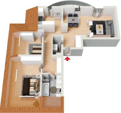 Charmante 3-Raum-Maisonette-Wohnung mit großem Balkon und EBK