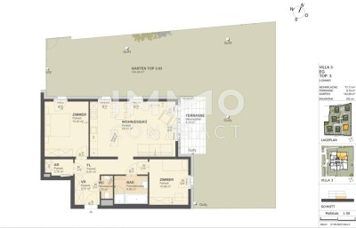 KREMSER WOHNDOMIZIL3Zi- 77qm- Gartenwohnung, Lift, Tiefgarage, in beliebter Grünruhelage