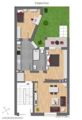 Ansprechende und vollständig renovierte 3-Raum-EG-Wohnung mit Balkon in Essen