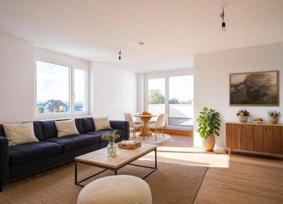 Moderne 2-Zimmer-Neubauwohnung in Luxuslage mit sonniger Südwest-Dachterrasse und Blick über das Tullnerfeld