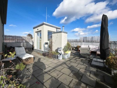 Neubau Dachgeschoß mit Aufdachterrasse dicht Mauerpark, Lift, FBH, 2 Bäder, Luxus-EBK uvm.