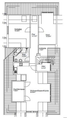 Hochwertige ausgebaute Dachgeschoss Wohnung mit Südterrasse, Einbauküche und Stellplatz