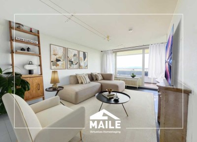 18. Stock und Balkon nach Süden! Attraktive 3,5-Zimmer Gelegenheit im Asemwald!