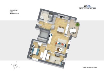 Attraktive 2 -Zimmer-ETW mit Aufzug und Tiefgaragen-Stellplatz in 79211 Denzlingen