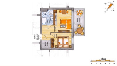 2-Zimmer-Obergeschosswohnung