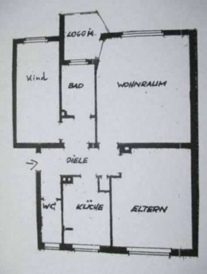 Wohnung direkt am Grünstreifen in Sennestadt mit Loggia u. Garage