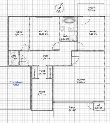 Geschmackvolle, helle 4-Zimmer-Wohnung mit gehobener Ausstattung und mit zwei Balkone