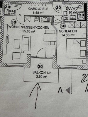 Neuwertige 2-Raum-Wohnung mit Balkon und Einbauküche in Weilheim