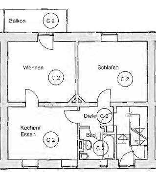 2 Zi EG mit Süd-Balkon in Frankfurt Sachsenhausen