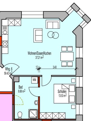Neue renovierte stillvolle 2 Zimmer Wohnung - Zentral gelegen