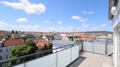 Top-Terrassenwohnung/Erstbezug mit Wienpanorama &amp; sonnigem, ruhigen Hausgarten, Nähe AKH