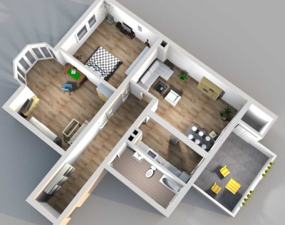 Gepflegte 3-Zimmer Wohnung mit Balkon im 3. OG in Düsseldorf-Golzheim