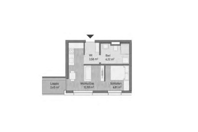 Großzügige 2- Zimmer Neubau - Anlegerwohnung mit Loggia (30,59m²) in Graz/Gries