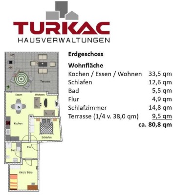 Biedenkopf - Zentrum 3 ZKB mit großer Terrasse