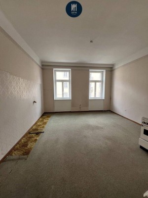 Sanierungsbedürftige 1-Zimmer-Altbauwohnung