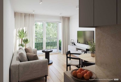 kompakte effektive 2-Zimmer mit Balkon
