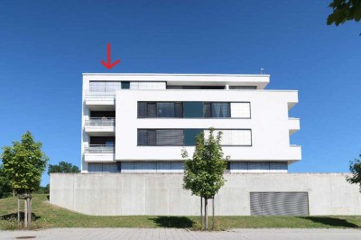 Erstklassiges 2-ZI.-PENTHOUSE Blaustein mit EBK, TG, sonnige Dachterrasse mit Panoramablick