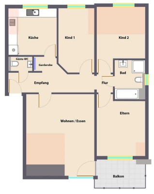 Große 4,5 Zimmer Wohnung, Küche, Balkon in Weitmar (Ehrenfeld)