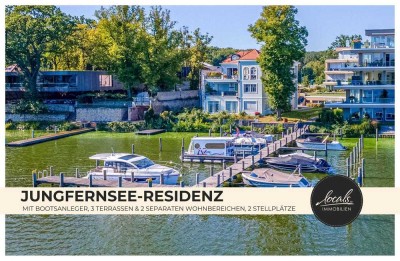 Zwei traumhafte Seewohnungen mit Bootsliegeplatz, 3 Terrassen, 2 separate Eingänge und Stellplätze