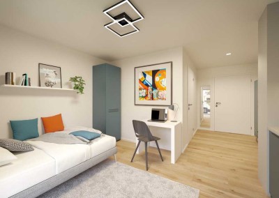 Kompaktes Neubau-Microappartment im Herzen von Fürth; inkl. TG-Stellplatz und Möblierung