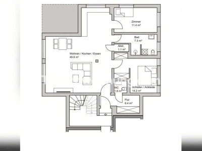 Tauschwohnung: 3,5 Zimmer Wohnung in der Nähe von Frankfurt