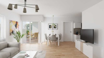 Wohnen mit Blick ins Grüne – helle 3-Zimmer-Wohnung mit Terrasse und Garten