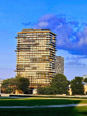 Miete: Hochhaus Grünblick Erstbezug | U2 | XL-Terrasse | Pool | Klima
