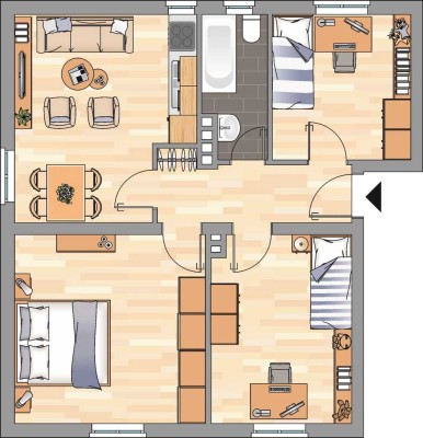 Demnächst frei! 3-Zimmer-Wohnung in Wilhelmshaven Fedderwardergroden
