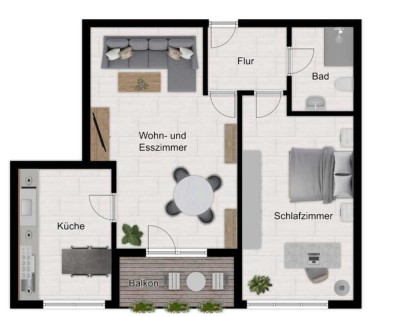 Helle 68 m² - Wohnung mit Balkon im Zentrum von Pulheim