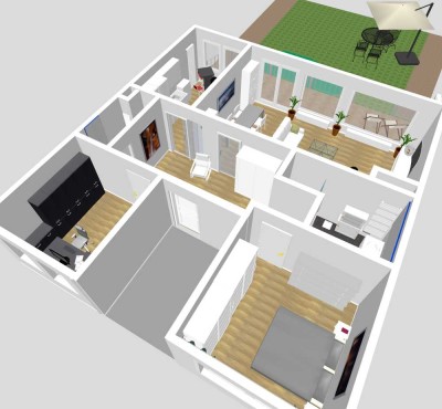 Attraktive Stadtwohnung 3 ZKDB mit Einbauküche und Garten