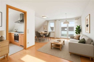 Blick über Laupheim! Gemütliche 2,5-Zimmer-Dachgeschoss-Wohnung
