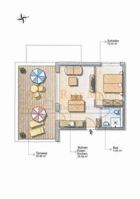 Neubau! Stilvolle 2 Zimmer-Wohnung mit Dachterrasse! KfW - förderfähig