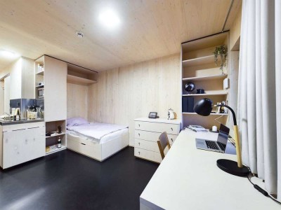 DIE ZIMMEREI | Möbliertes 1-Zimmer-Apartment in Holz-Modulbauweise am Inselpark | Bigger Bude