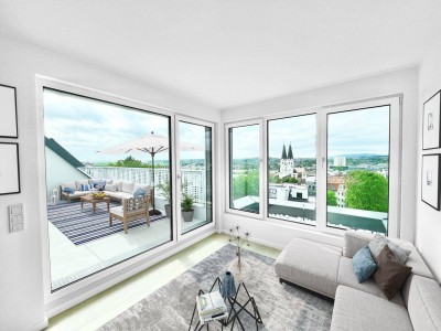 SOFORT BEZIEHBAR - 4 ZI PENTHOUSE mit großer TERRASSE + FERNBLICK in 1140 Wien