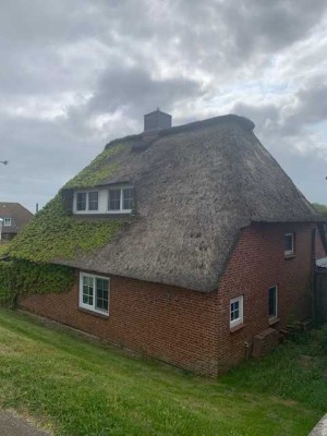 Halbinsel Nordstrand - Romantisches Reetdachhaus direkt am Deich: IHR NEUES FERIENHAUS !