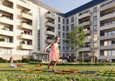Wo Kinderlachen zu Hause ist. - - - - - - - - - - - - - 4-Zimmer-Wohnung mit Terrasse, EG