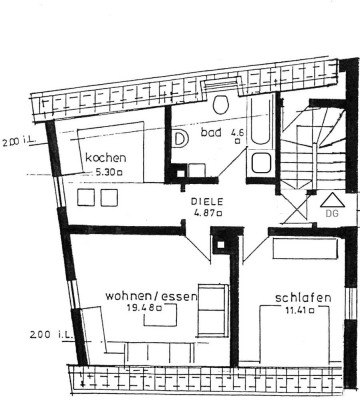 Von Privat: Großzügige 3-Zimmer Wohnung mit Wohnküche, großem Bad und eigenem Loft