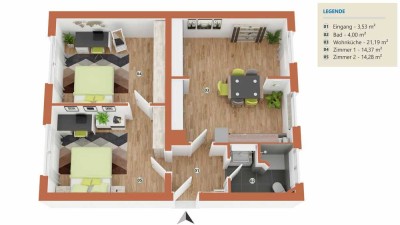 Bezugsfreie 3-Zi-Wohnung mit Stellplatz