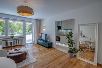 Exklusive, neuwertige 1,5-Zimmer-EG-Wohnung mit Balkon und Einbauküche in Neuried