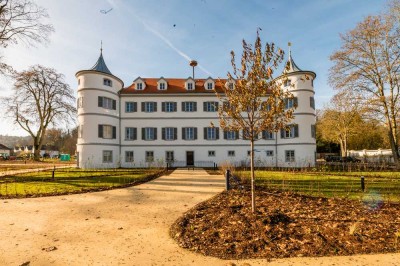 Einzigartige Dachgeschosswohnung im kernsanierten Schloss mit Garten