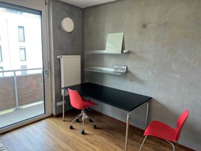 Modernes möbliertes 1-Zimmer Appartement an der ERBA mit Balkon und Fußbodenheizung im Bad