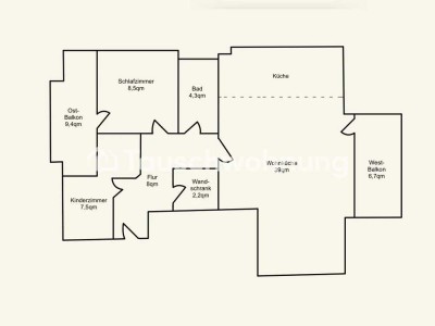 Tauschwohnung: Lichtdurchflutete Dachgeschosswohnung mit zwei Balkonen