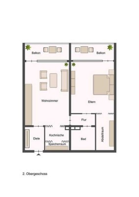 Frisch renovierte 2-Zimmer-Wohnung mit 2 Balkonen - ab 01.09. oder 01.10. zu vermieten